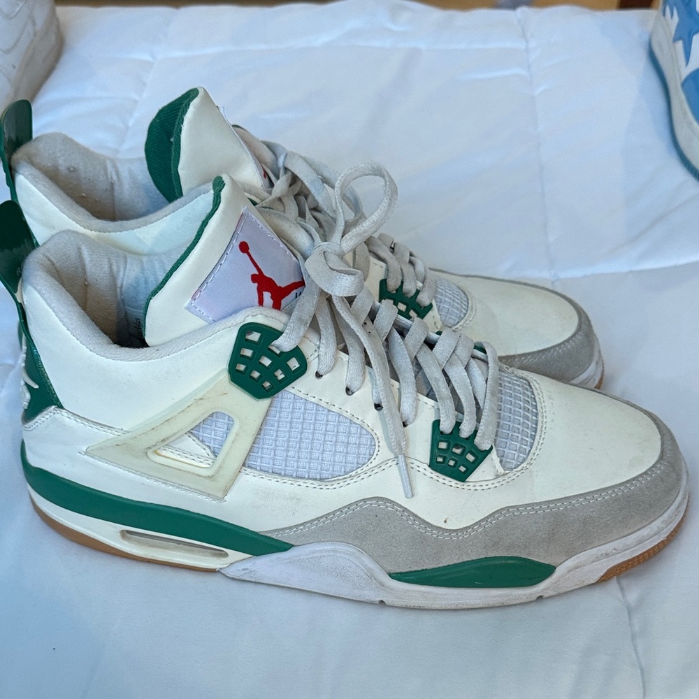 White and Green Sneakers